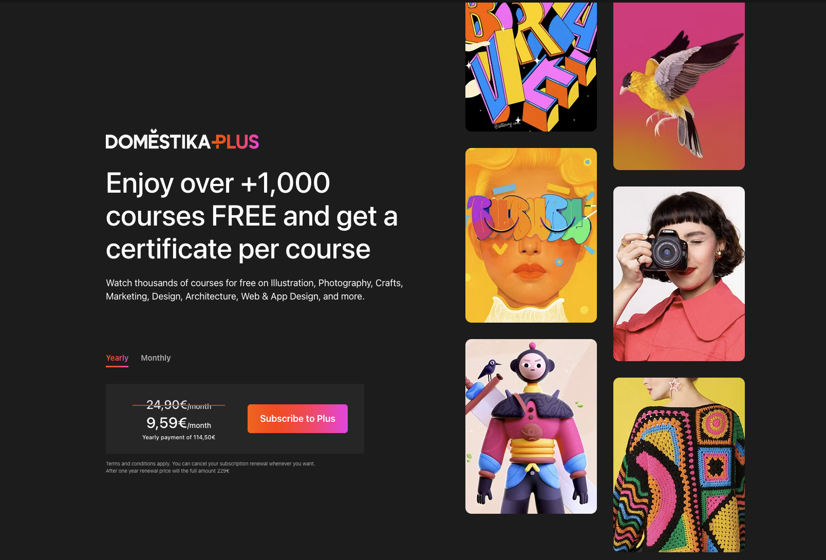Domestika product and marketing work