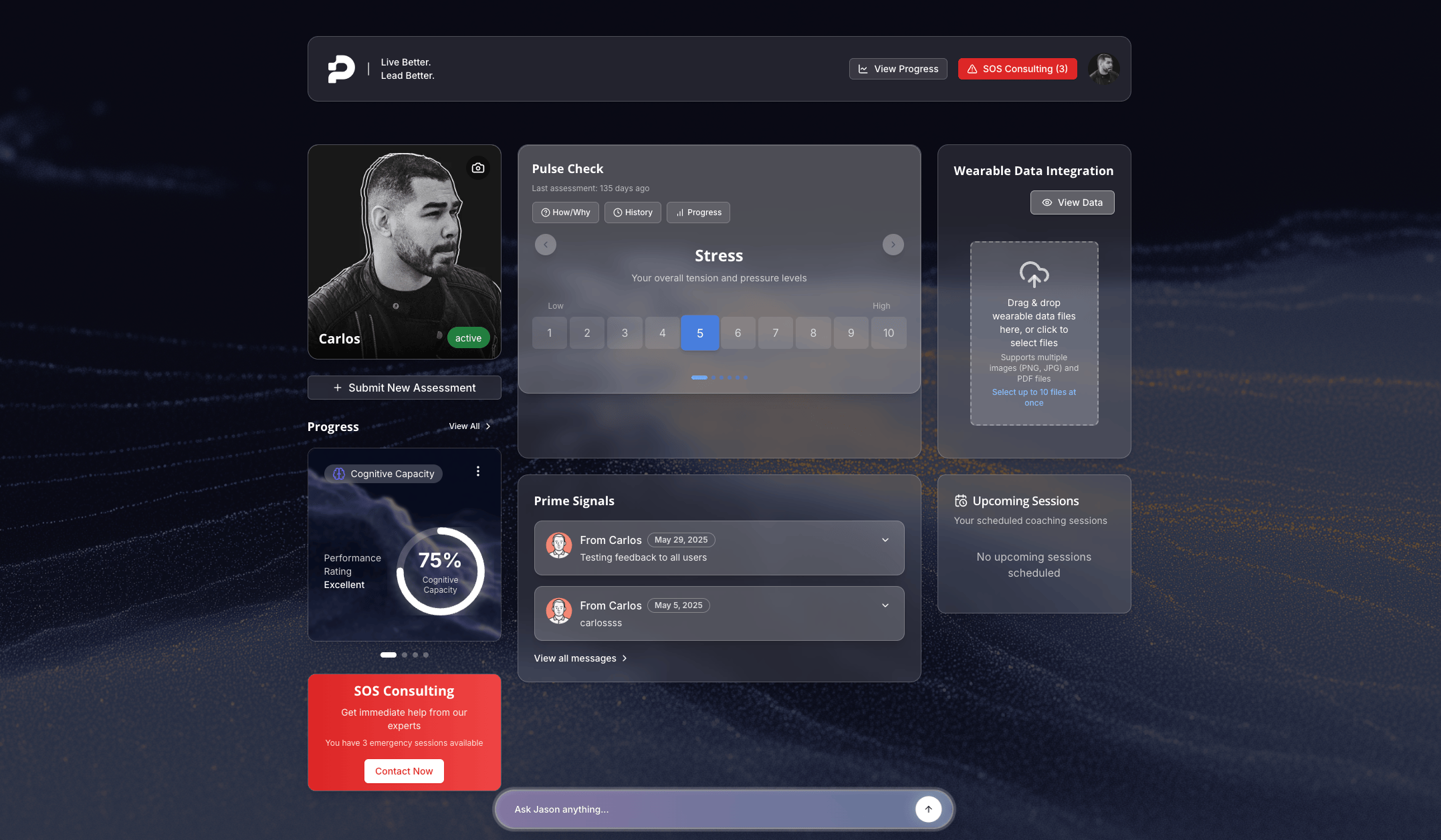 Prime Performance Labs dashboard